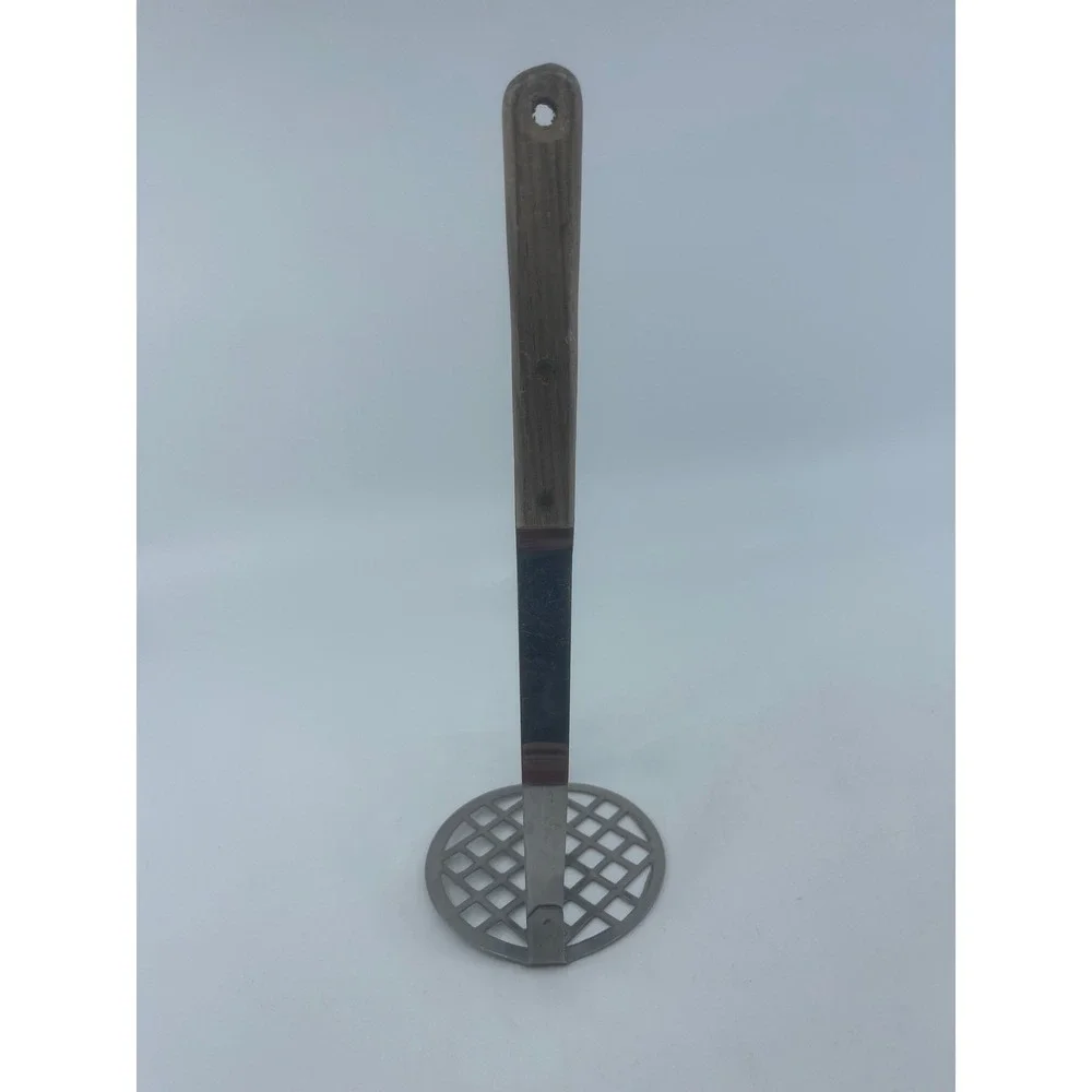 Mar-Crest Vintage Potato Masher Stainless Steel Wood Handle USA Made 9.5 Inch